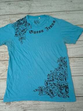 Guess Jeans Blue Y2K T Shirt Men Size Medium